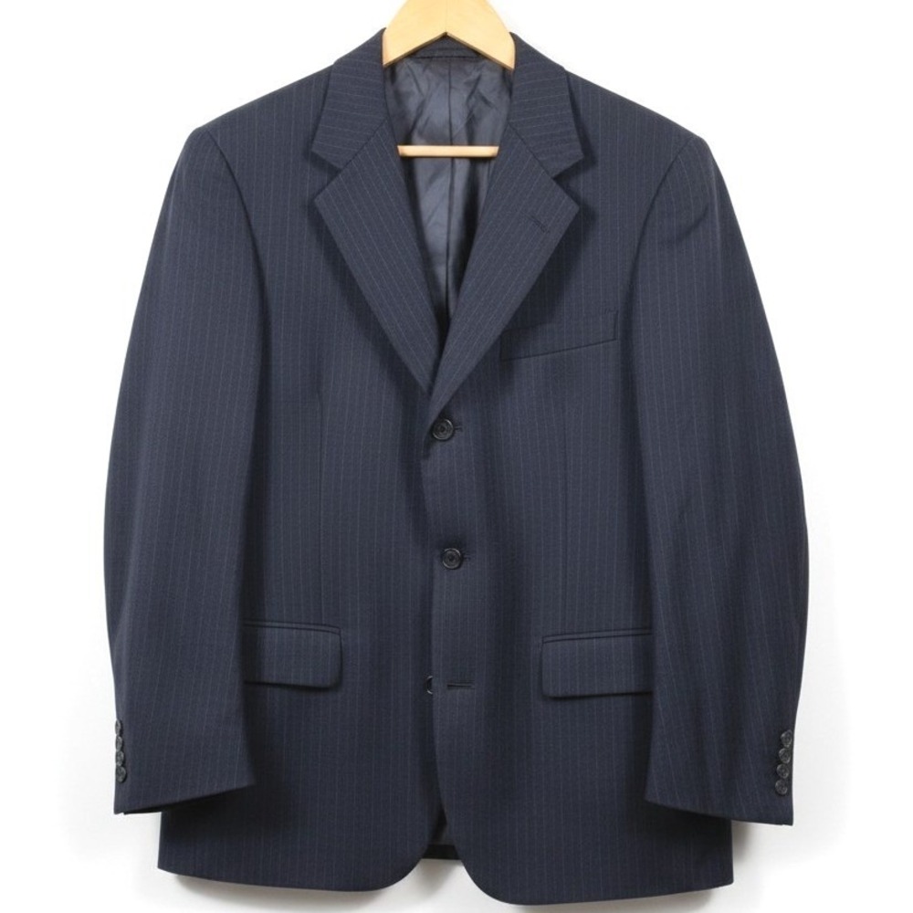VTG Brooks Brothers 346 Pinstripe Suit Jacket Blazer 41 Long Y2K Navy Blue Wool